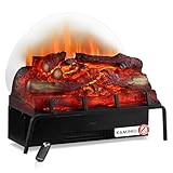 KAMINIO Chimenea eléctrica Noah - Inserto de Chimenea con calefacción, Efecto Llama 3D, Control Remoto