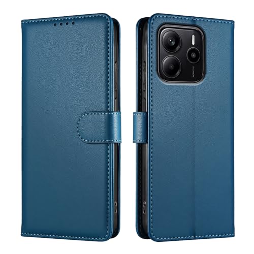 JUNETOP Funda para Xiaomi Redmi Note 14 4G (Versión ES Europea), Carcasa Libro con Tapa Piel Cuero PU de Calidad [Protección RFID] - Azul