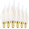 HOMOSUM Chandelier Light Bulbs 40 Watt, Dimmable Frosted Candelabra LED Bulbs,4W Equal 40W, Neutral White 4000K, E12, 400LM,AC120V, Ceiling Fan Light Bulbs Type B (6 Pack) (4w-4000k(Neutral White))
