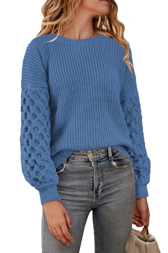 Womens Sweaters Long Sleeve Tops 2024 Sweatshirt for Women Fall Fashion Shirts Crewneck Cute Pullover Solid Clothes