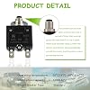 8A Manual Reset Push Button Circuit Breaker 125/250V AC 50V DC Thermal Overload Protector with Quick Connect Terminals and Waterproof Button Caps Assortment Kit(Pack of 1 pcs)