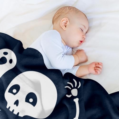 Couverture microfibre légère squelette pour sofa et voyage