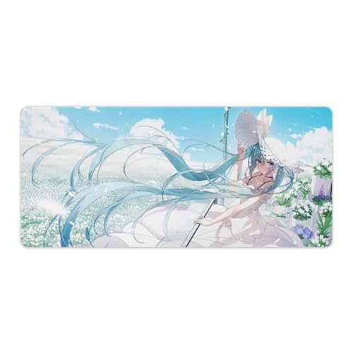 初音ミク マウスパッド ゲーミング アニメ キーボードパッド 大型 デスクマット レザー 大型 マウスパッド かわいい 防水快適性、耐久性が良い ゲームとオフィスに適している 机上用品 40X75cm