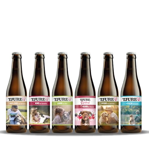 TJURE Hunde Smoothie All in One Paket | Huhn | Rind | Lamm | Fisch | Geflügel | Pferd | 6 x 220ml | Als Topping & Snack für Hunde | Zutaten in Lebensmittelqualität | Getreidefrei | Made in Germany