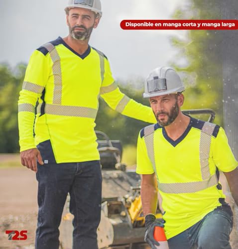 Camiseta alta visibilidad manga larga T2S Bali para trabajo reflectante 6