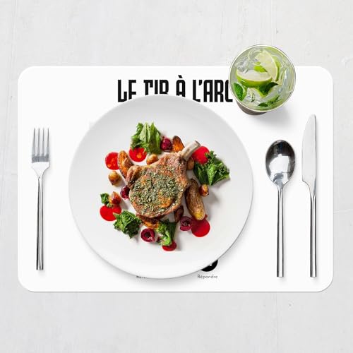 Set de table tir à l'arc souple en liège blanc grand format x4 - 7