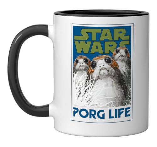Star Wars The Last Jedi Porg Life taza cerámica negro/blanco miniatura 1