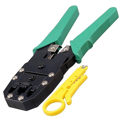 Technotech TechnologiesWire Cable Crimping Tool Cutting Network Hand Tool Pliers, Green (V-TT-Crimping Tool)