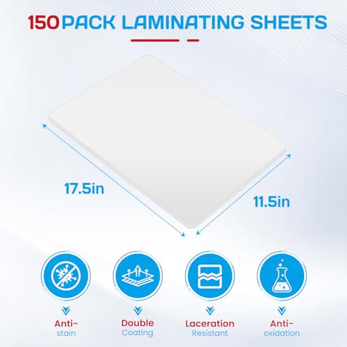 Image of CAREGY 150 Pack Laminating Sheets, Hold 11 x 17 Inch Sheet, 3 Mil Clear Thermal Laminating Pouches 11.5 x 17.5 Inch Lamination Sheet Paper for Laminator, Round Corner