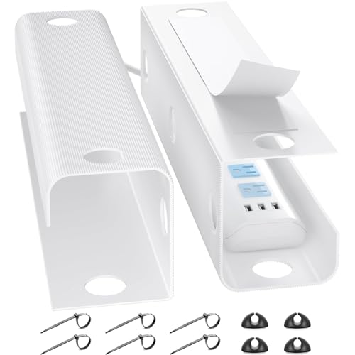 YECAYE Large Under Desk Cable Management Kit — 11-Piece Tray & Clip Bundle