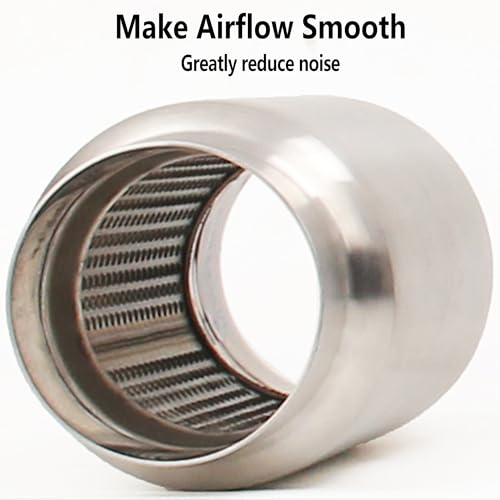 Image of 3 inch Inlet&Outlet Exhaust Resonator,9 inch Overall Length Center Straight Through Stainless Steel Muffler,Polished