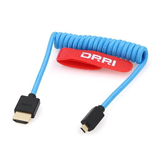 DRRI High Speed 8K Micro HDMI to HDMI 2.1 Braided Coiled Cable for Sony F55 a7S A7S3 A74 BMPCC4k Camera to Atomos Ninja Ninja V - Image 3