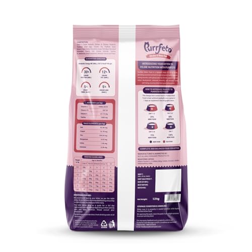 Image of Purrfeto Kitten Dry Cat Food | Chicken & Ocean Fish | 1.2 kg | 40% Reduction in Urinary Track Diseases |Promotes Brain & Vision Development | Enhances Immunity | Improves Digestive Health