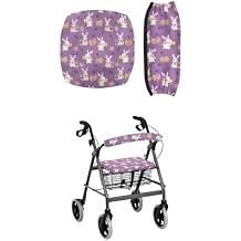 LedBack Rollator Walker Accessories Easter Bunny Rollator Seat Cover Tulip Pattern Rollator Seat and Back Rest Covers for Seniors in Assisted Living