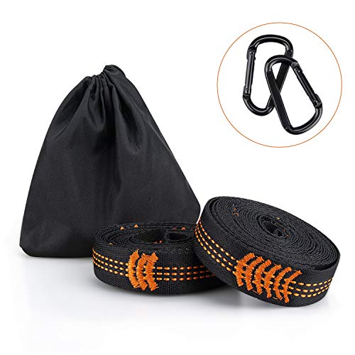 Mystery Outdoor Hammock Straps, Adjustable 280cm Long, Tree Straps 100% No-Stretch Polyester Swing Belts Knotted Polyester Tie Ropes High Load-Bearing Hook, 2 Pack