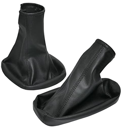 AERZETIX - Soufflet de Levier de Vitesse et Frein à Main - Compatible avec Opel Vectra A de 1988 à 1995 - Couleur Noir - en Cuir Synthétique - C57714