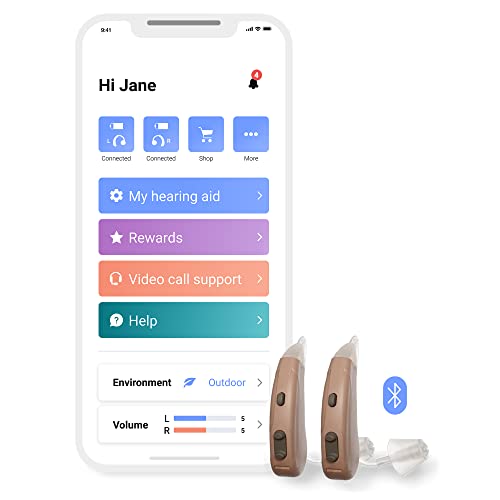 Lexie Lumen Self-Fitting OTC Hearing Aids | Mild-Moderate Hearing Loss | Bluetooth Hearing Aid with Invisible Fit | Directional Hearing, Advanced Battery Power, & Smartphone Control (Beige)