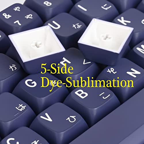 surmen PBT Keycaps 5 Side Dye-Sublimation Custom Keycaps XDA Profile for MX Switches Mechanical Keyboard (Blue Moon)