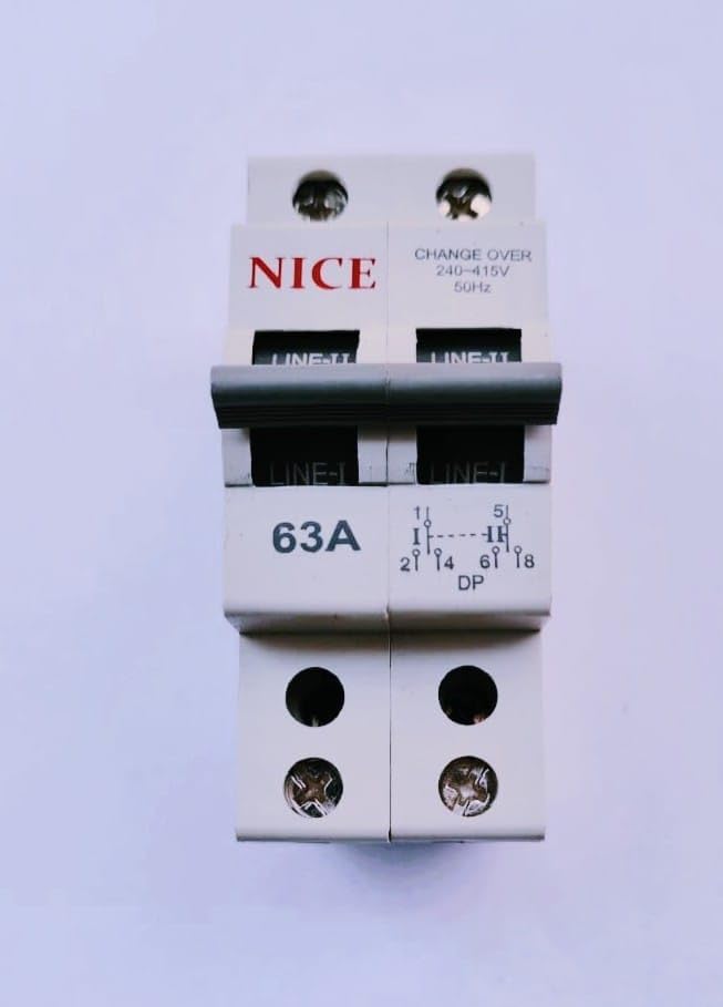 WINGWON Series 63 Ampere Dual Pole Change Over Switch 63 Amp MCB for Home, Office, Hospital, Factoy NO14 2