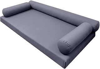 MH GLOBAL S6 Crib Size Knife Edge Outdoor Daybed Mattress Bolster Insert and Cover Complete Set AD001