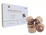 NBLEISHI Hypoallergenic Soft Paper Medical Tape, 1inchX10.94Yards (6Rolls), Self Adhesive Tan Surgical Tape, Breathable and Medical Grade, Perfect for Sensitive Skin Wound Care, Individually Pack