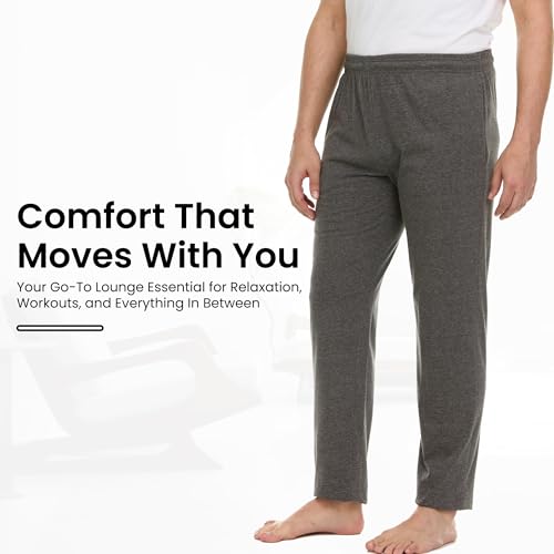 Essential Elements Men's 100% Cotton Jersey Active Lounge Sleep Pajama Pants for Men - 3 Pack3