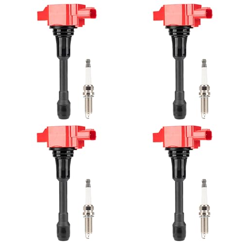 4 UF549 Ignition Coil Pack and 4 9029 Iridium Spark Plug Compatible with 2007-2012 Nissan Altima Versa Sentra Cube NV200 2013-2015 Infiniti M56 FX50 QX60 1.6/1.8/2.0/2.5/5.0/5.6L