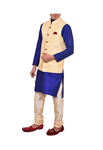 Image of Mens Kurta Pyjama Set with Designer Ethnic Nehru Jacket