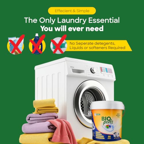 Image of 20 Dissolvable 3 in 1 Ultra Clean Laundry Pods for Top & Front Load | Powered by Bio Enzymes for Tough Stains| Fabric Conditioner & Brightener| Long-Lasting Fragrance| 1 Pod=1 Wash(upto 8kg)