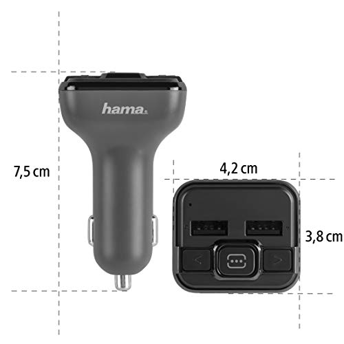 Transmisor FM con función Bluetooth ranura SD y USB para encendedor de coche negro 4