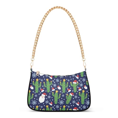 Sac à bandoulière de Noël pour femme avec motifs festifs flocons et cactus tendance
