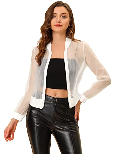 ジャケット・アウター Sheer sleeve asymmetry cropped jacket 41hgFgGG19L.jpg