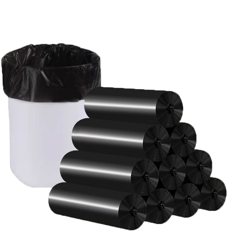 4-5 Gallon Flat Top Garbage Bags FYFLoo Bathroom Trash can Liners for Bedroom Home Kitchen 100 Counts Black