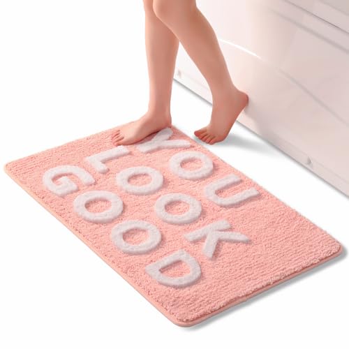 QJHOMO You Look Good Bath Mat Cute Pink Bathroom Rug Fun Decor 24" x 36"