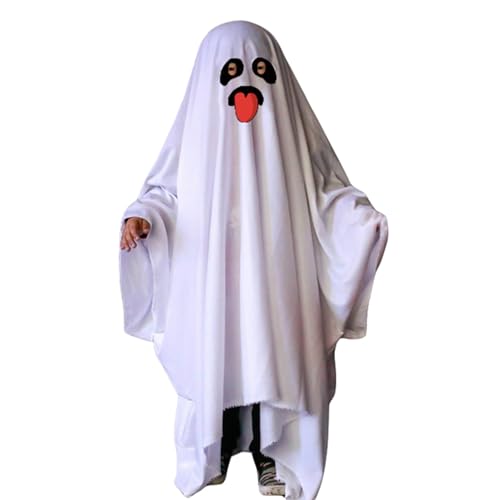 Mokoggiri Halloween Ghost Costume Adult Women Men Ghost Cloak Cape Kid Baby Clothes Boy Girl Spooky Ghost Hooded Poncho Capes (Tongue Baby 0-3T 32 inch)