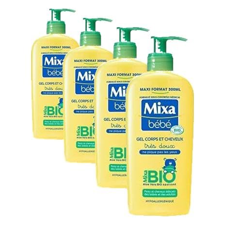 Mixa Bébé Gel 2 en 1 Bio 300ml le rituel bien-être du bain pour apaiser votre enfant le soir