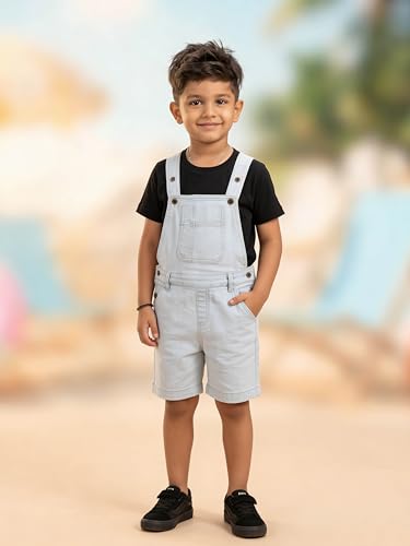 Image of KiddoPanti Boys Denim Dungaree Shorts