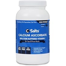 C-Salts Pure Calcium Ascorbate Vitamin C Powder - Non-Acidic Sugar-Free Buffered Powdered Drink for Immune Support - Antioxidant Protection for Overall Wellness - Perfect for Drinks or Recipes, 8 oz