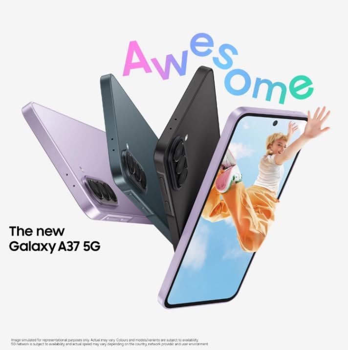 Image of Samsung Galaxy A37 5G (Awesome Charcoal, 8GB RAM, 128GB Storage) with Other Offers