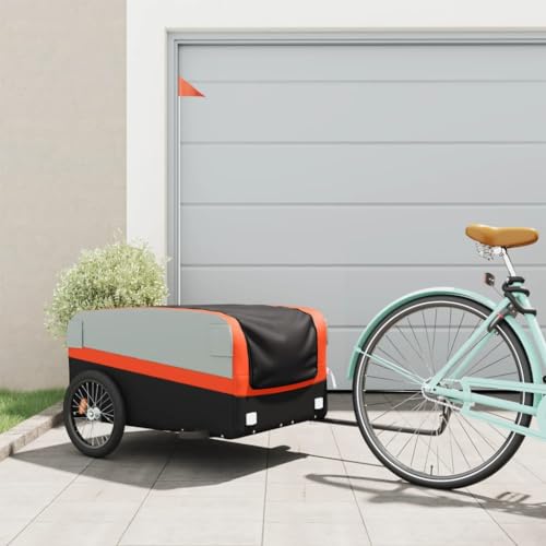 SKM Bike Trailer Black and Orange 45 kg Iron (Weight-14KG)-4047