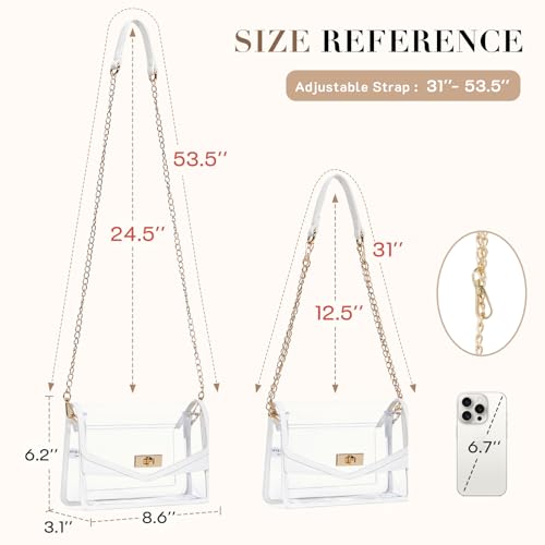 Image of Missnine Clear Bag for Stadium Events Clear Crossbody Purse Stadium Approved Women Transparent Shoulder Bag for Concerts