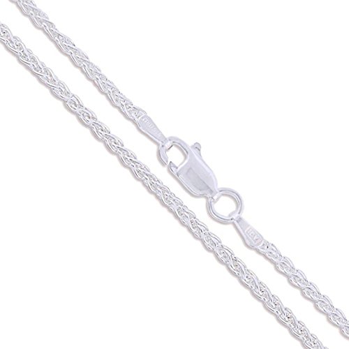 Sterling Silver Wheat Chain 1.5mm Solid 925 New Foxtail Spiga Necklace 20
