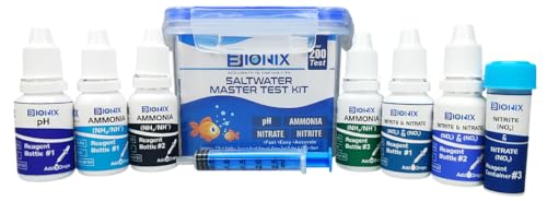 Image of BIONIX Saltwater Master Test Kit (200 Tests) | ph Ammonia Nitrite & Nitrate Test kit for Aquarium.