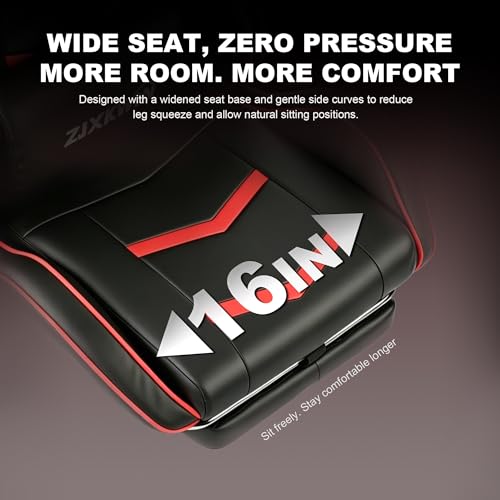 Image of Ergonomic Gaming Chair for Adults, Reclining Computer Office Desk Chair with Footrest, Pocket Spring Cushion,Linkage Armrests, Lumbar Support & Headrest, Heavy-Duty Enlarged Metal Base,Red