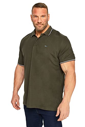 BadRhino Big & Tall Forest Tipped Core Polo Shirt - Men's - Plus Size Curve Green