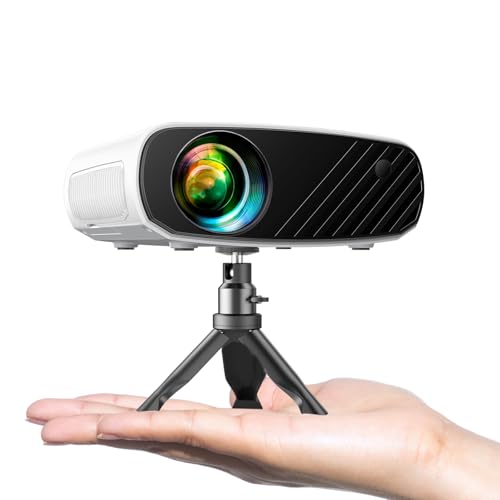 ELEPHAS Mini Projector for iphone, Portable Projector with Tripod, 1080P HD Outdoor Projector, Movie...