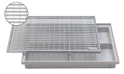 ACO 60x40cm Schuhabstreifer V-Stab Maschenrost mit Bodenwanne Vario Light Abtreter Fußmatte