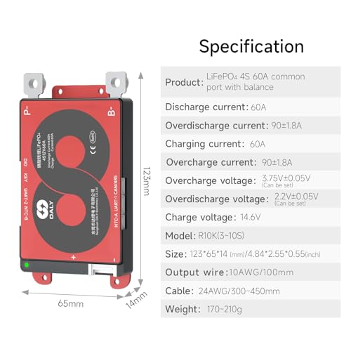 Image of DALY Smart BMS 4S 12V 60A LiFePO4 with WiFi Bluetooth Module CAN RS485