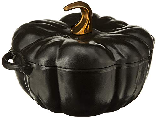 Image of Staub Cast Iron 3.5-qt Pumpkin Cocotte - Matte Black