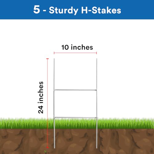 Open House Real Estate Signs - 18" x 24" Double Sided Yard Sign Pack & 5 H-Wire Stakes - Realtor Agent Supplies Large Directional Arrows (Pixelverse Design) - Thumbnail 3